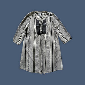 Mango Day dress - beige and black Tunic Dress 3/4 sleeve Size 8‎